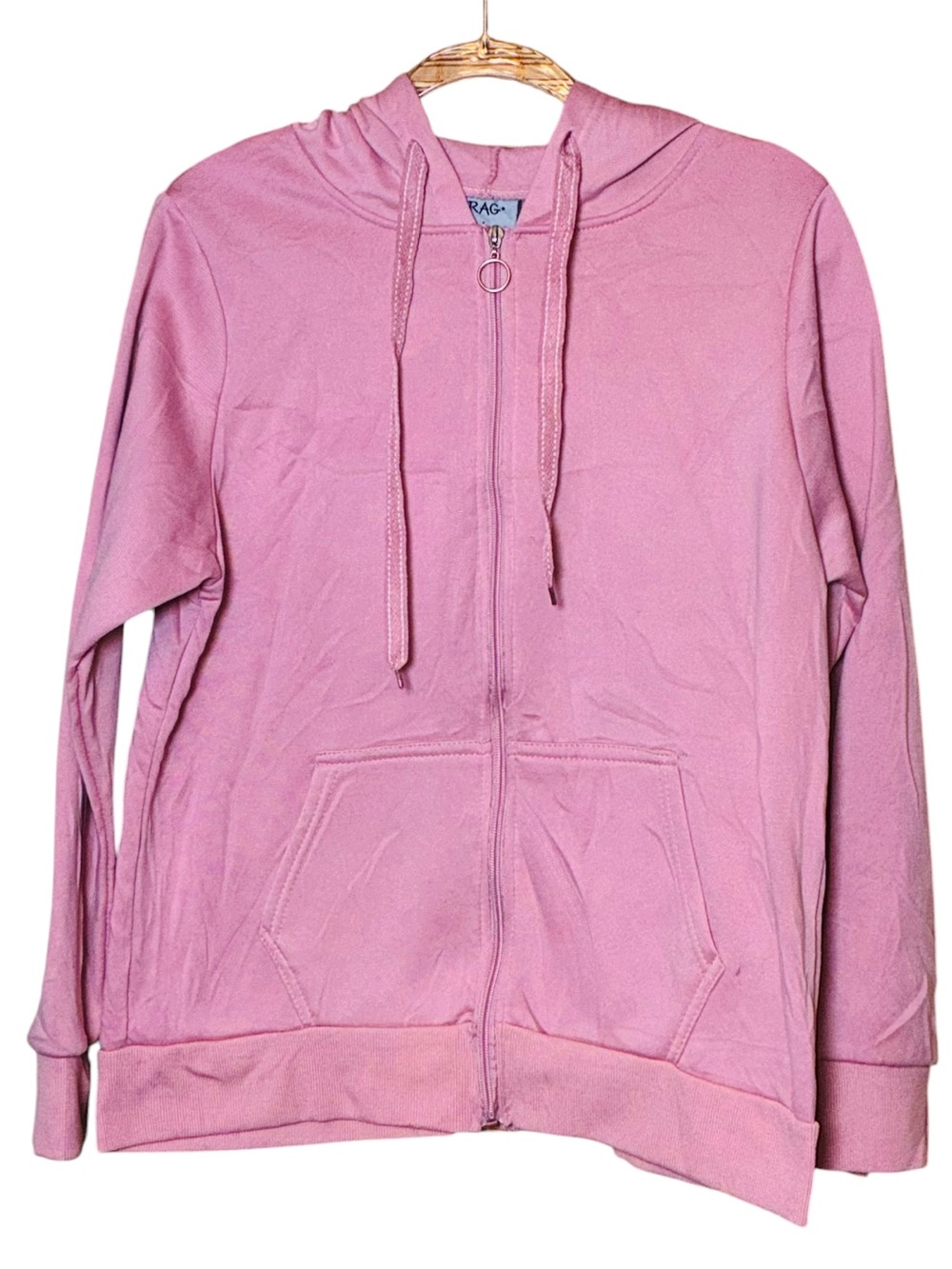 Rag Clothing Brand Pink Hoodie Full Zipper Luxe Feel